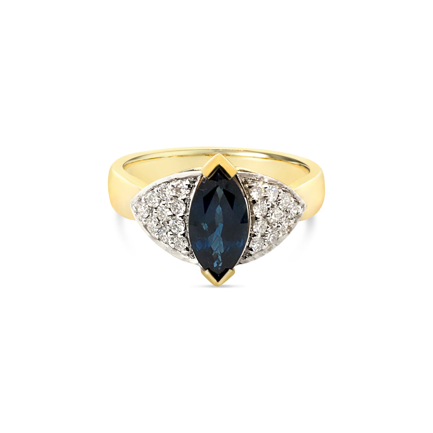 Sapphire & Pave Set Diamond Ring