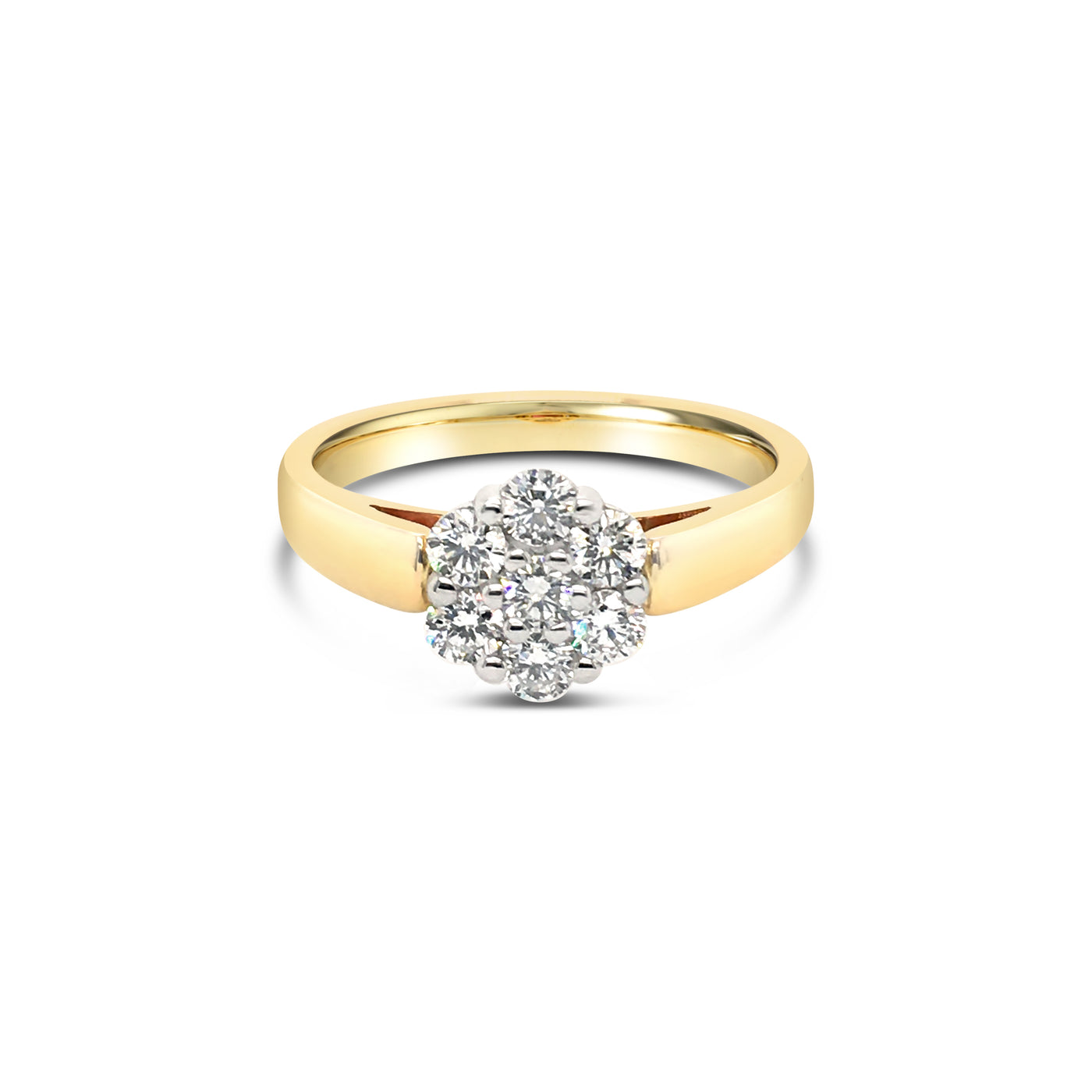 Diamond Set Cluster Ring in 9ct Yellow & White Gold