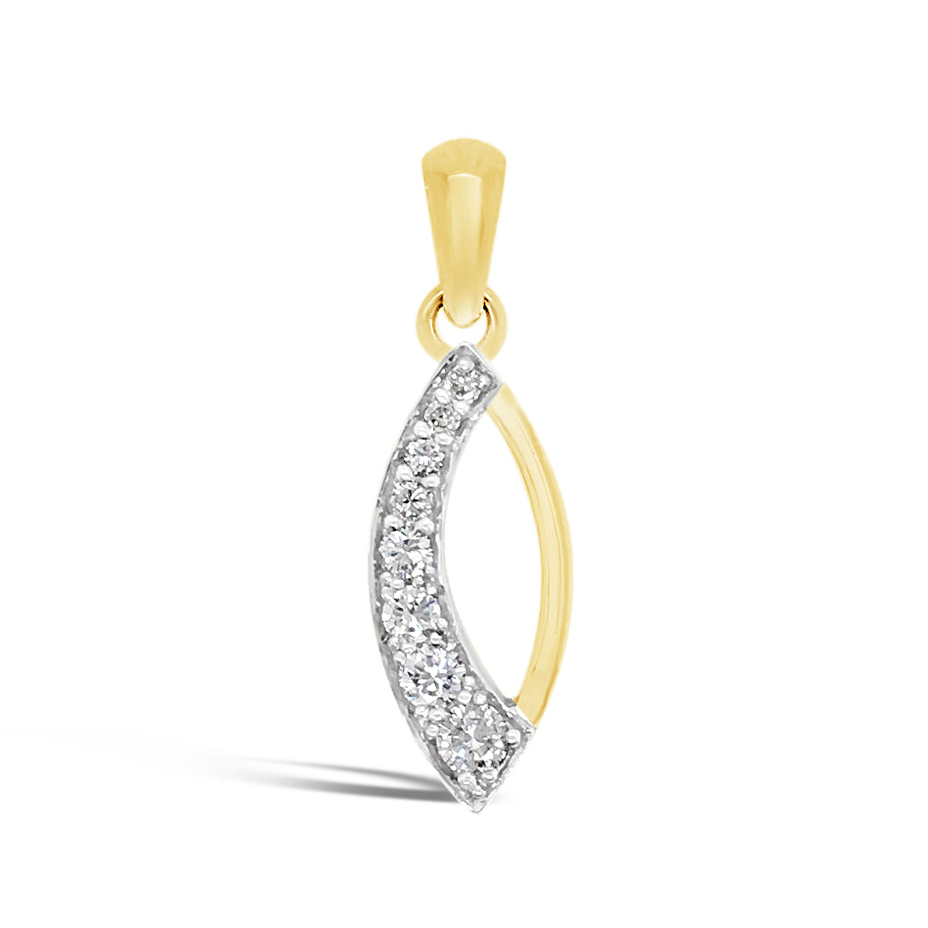 Diamond Set Pendant in 9ct Yellow & White Gold