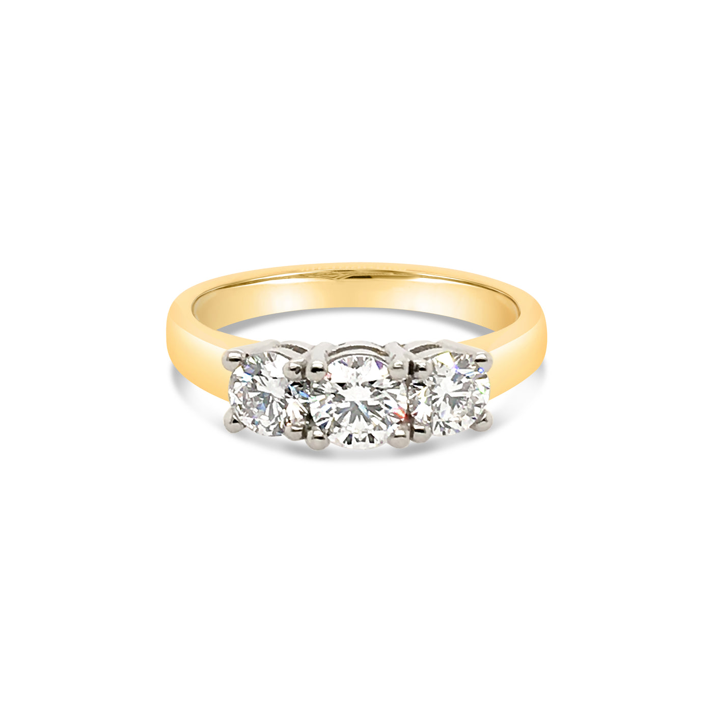 3 Stone Diamond Ring in 18ct Yellow Gold & Platinum