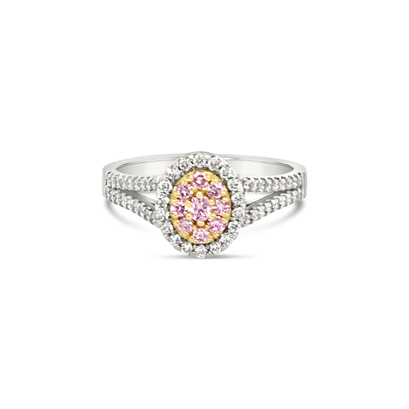 Argyle Pink Diamonds with White Diamonds in Platinum